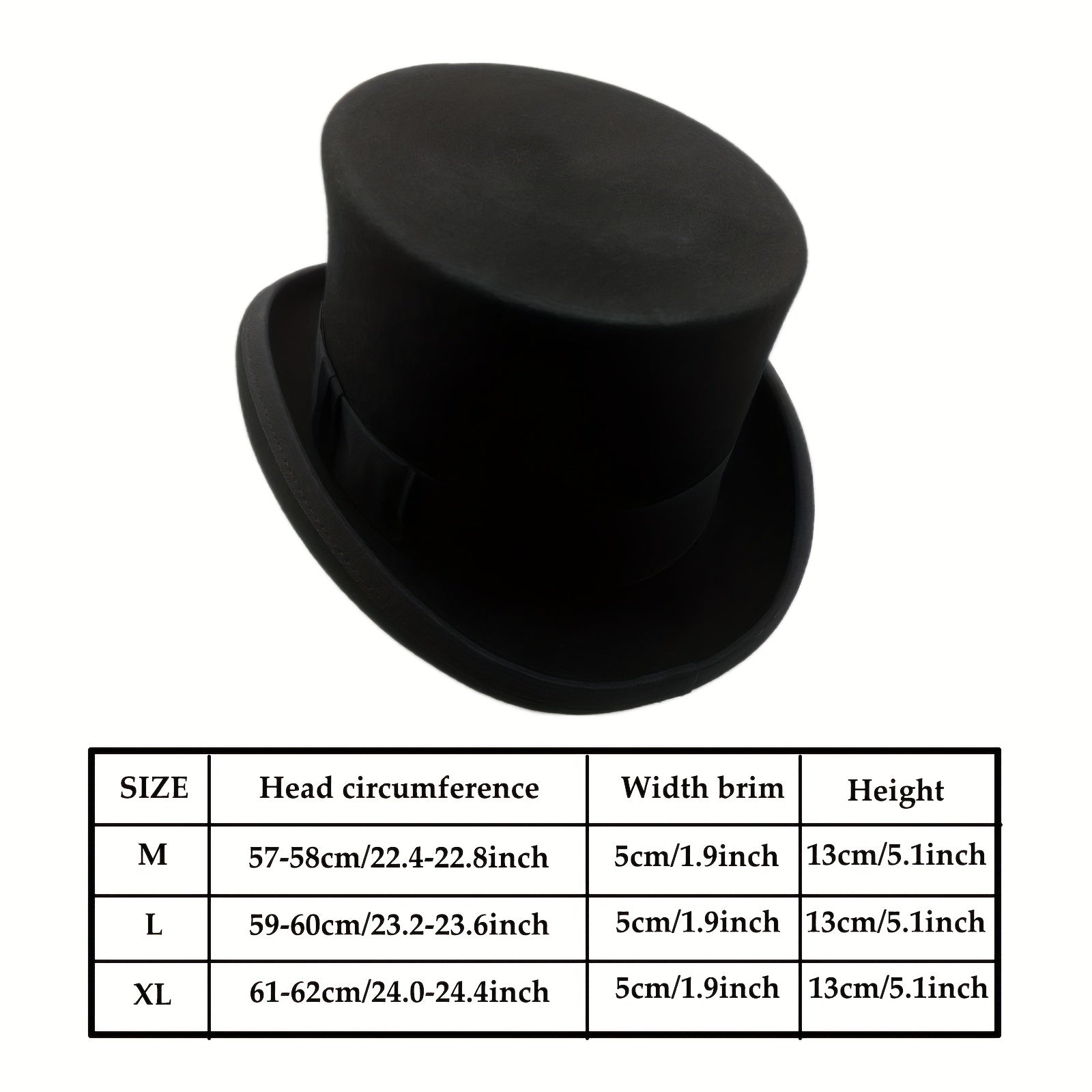 Men's 100 Wool Top Hat Satin Lined Party Dress Hats Derby Hat