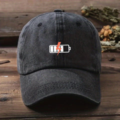 Charging Print Baseball Cap Cotton Washed Distressed Unisex Dad Hats