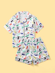 2pcs Boys Casual Short Sleeved & Shorts Loungewear Set
