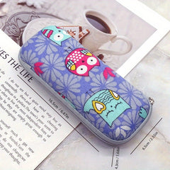 Cartoon Owl Bird Bear Print Glasses Case Sunglasses Zipper Case