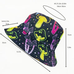 Men's Reversible Visor Windproof Street Bucket Hat