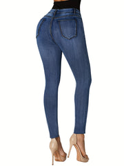Casual Jeans Washed Pipping High Rise Skinny J