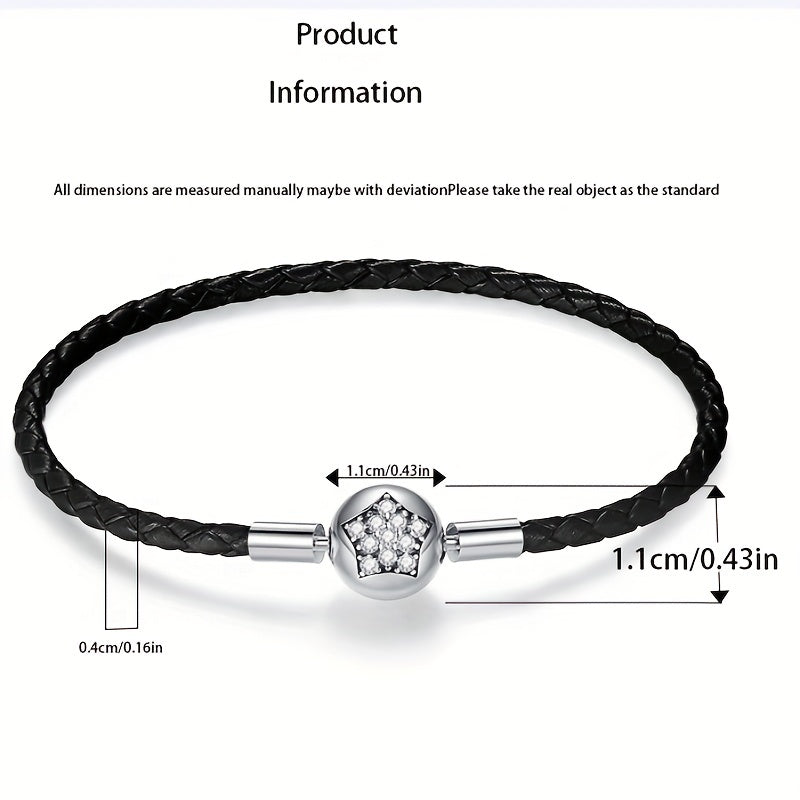 S925 Silver Star Charm Bracelet for Girls Family Friends Kids