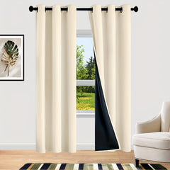 2 Panels Blackout Curtains with Thermal Insulation Grommet Top