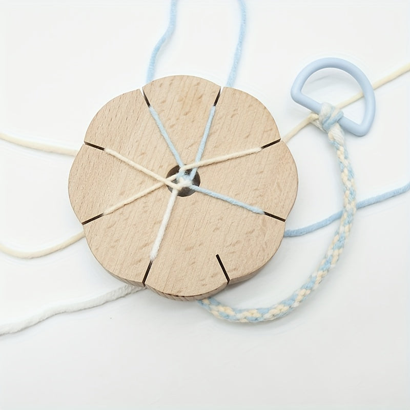 Natural Wood Weaving Disk Plate for DIY Jewelry Making