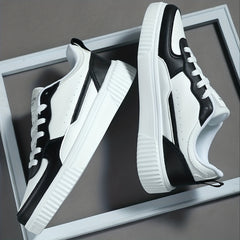 Men's Lace-Up Sneakers PU Leather Upper Skate Shoes