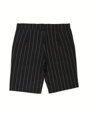 Men's Slim Fit Stripe Shorts Straight Leg
