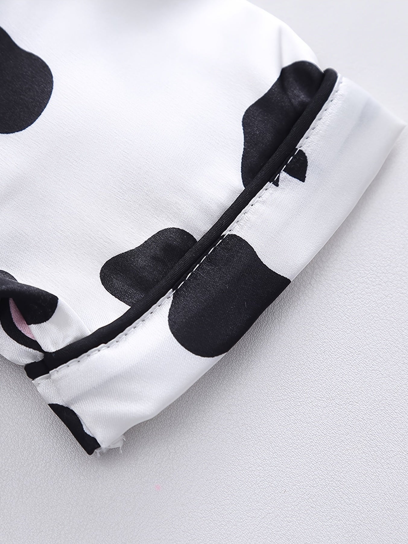 Kid's Cow Pattern Satin Pajamas 2pcs Set Toddler Girl's Loungewear