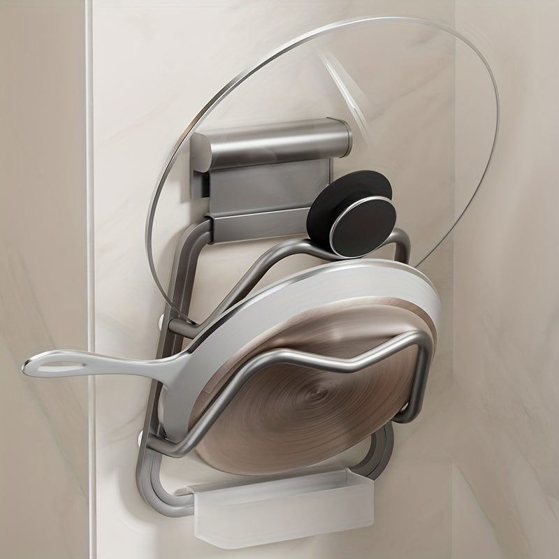 Wall Mounted Pot Lid Holder with Drip Tray
