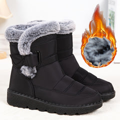 Women's Faux Fur Snow Boots Thermal Winter Mid Calf Boots
