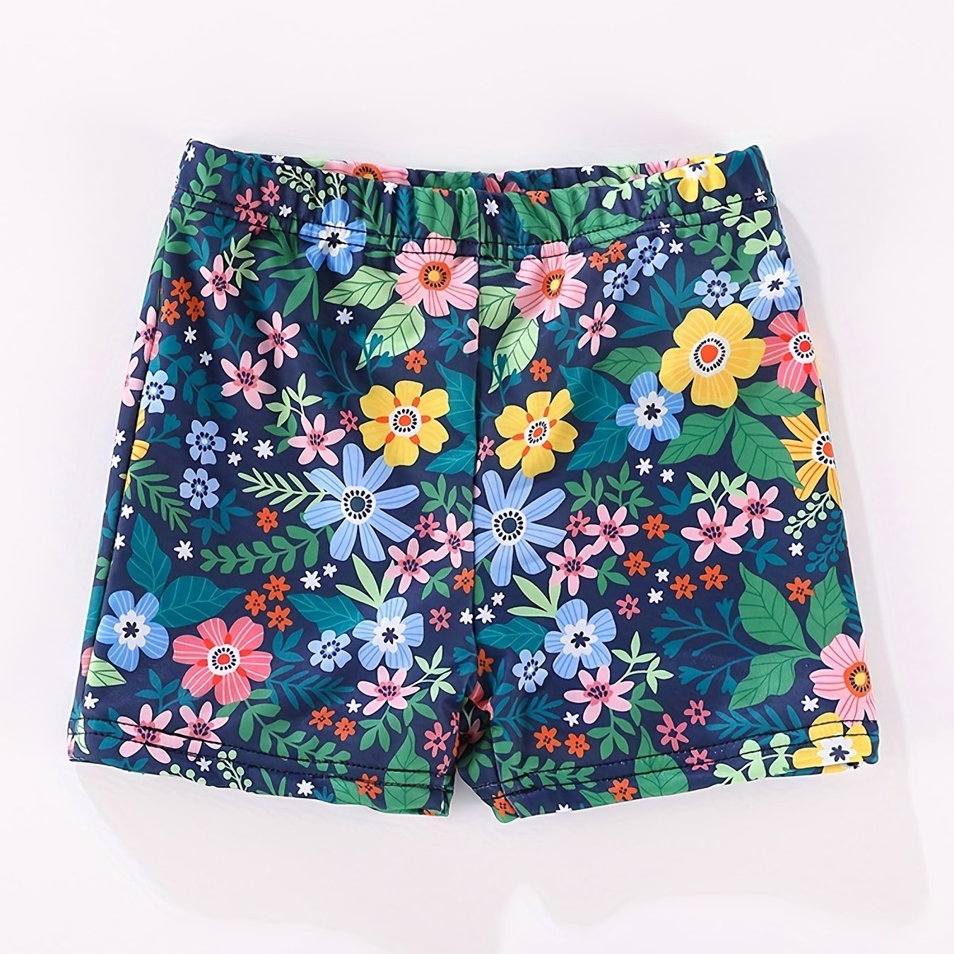 Boys Flower & Leaf Print Swim Trunks for Vacation