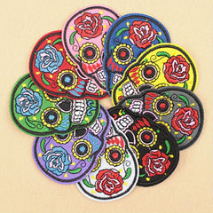 5pcs Iron On SUGAR SKULL Embroidery Patch Applique DIY Clothes Sewing
