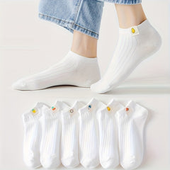 6 Pairs Fruit Pattern Lightweight Ankle Socks Women's Stockings & Hosiery