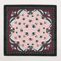 Boho Flower Print Square Scarf Vintage Bandana Women Casual Head Wrap