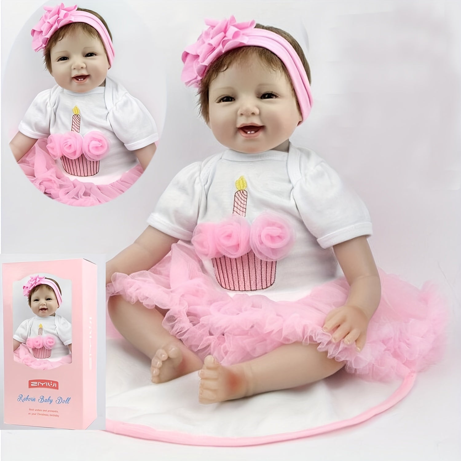 22 Inch Reborn Dolls Soft Silicone Vinyl Toddlers Dolls Boy Girl Toys