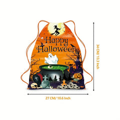 Halloween Drawstring Backpack Portable Storage Bag