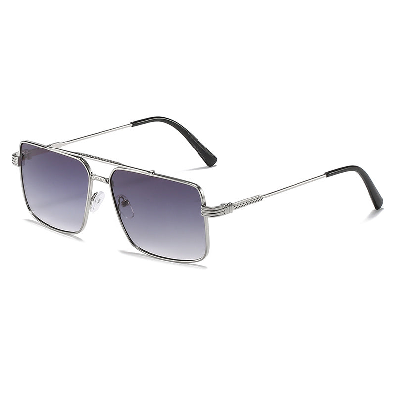 European American Men's Rectangular Sunglasses Vintage Double Bridge Glasses