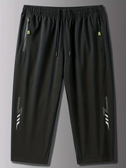 Men's Active Quick Drawstring Loose Long Shorts for Outdoor Summer