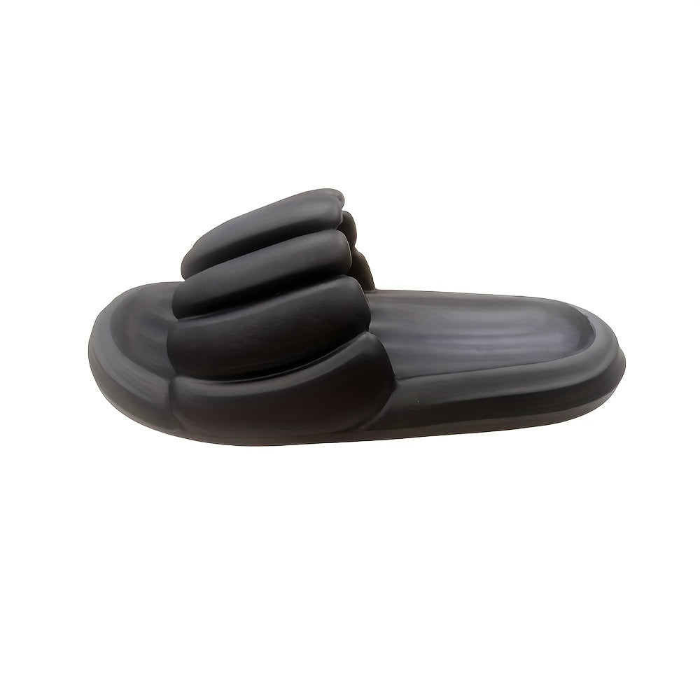 Men's Pumpkin Striped Platform Slides House Slippers