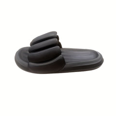 Men's Pumpkin Striped Platform Slides House Slippers