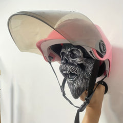 Creative Motorcycle Skull Helmet Frame Key Hook Ghost House Horror Decoration