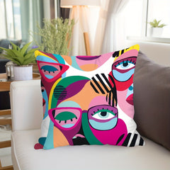 Abstract Lady Figure Throw Pillow Covers