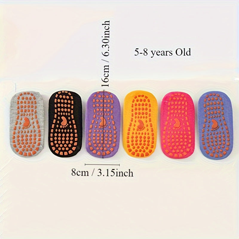 6 Pairs Kid's Non-Slip Silicone Socks Early Education Step Socks
