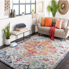Bohemian Ornamental Carpet Area Rug Machine Washable Rugs Non Slip Backing