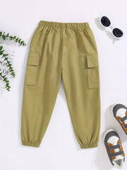 Boys Comfortable Cargo Pants Quick-dry Jogger With Pockets