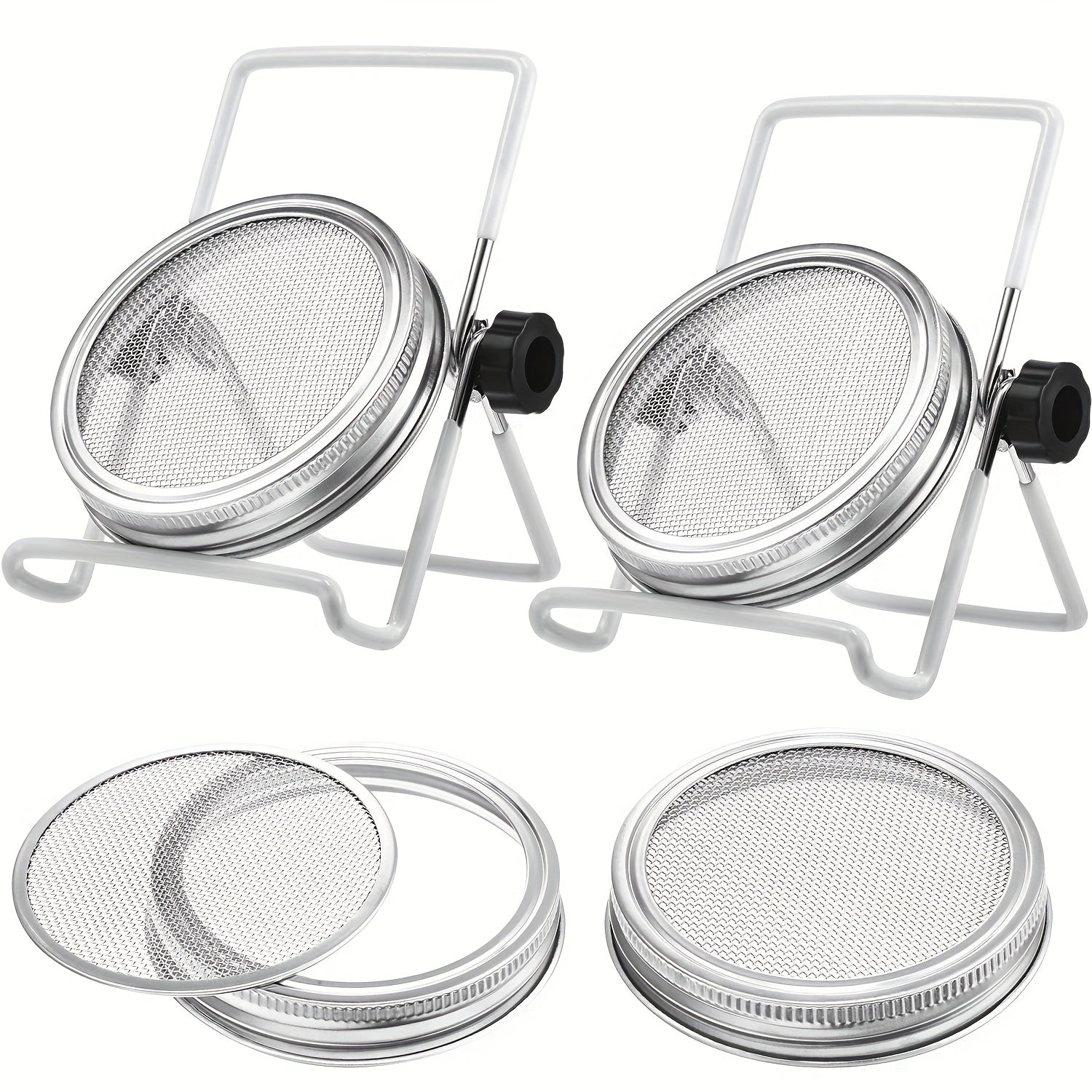 Mason Jar Sprouting Stands & Lids for Regular & Wide Mouth Jars