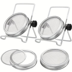 Mason Jar Sprouting Stands & Lids for Regular & Wide Mouth Jars
