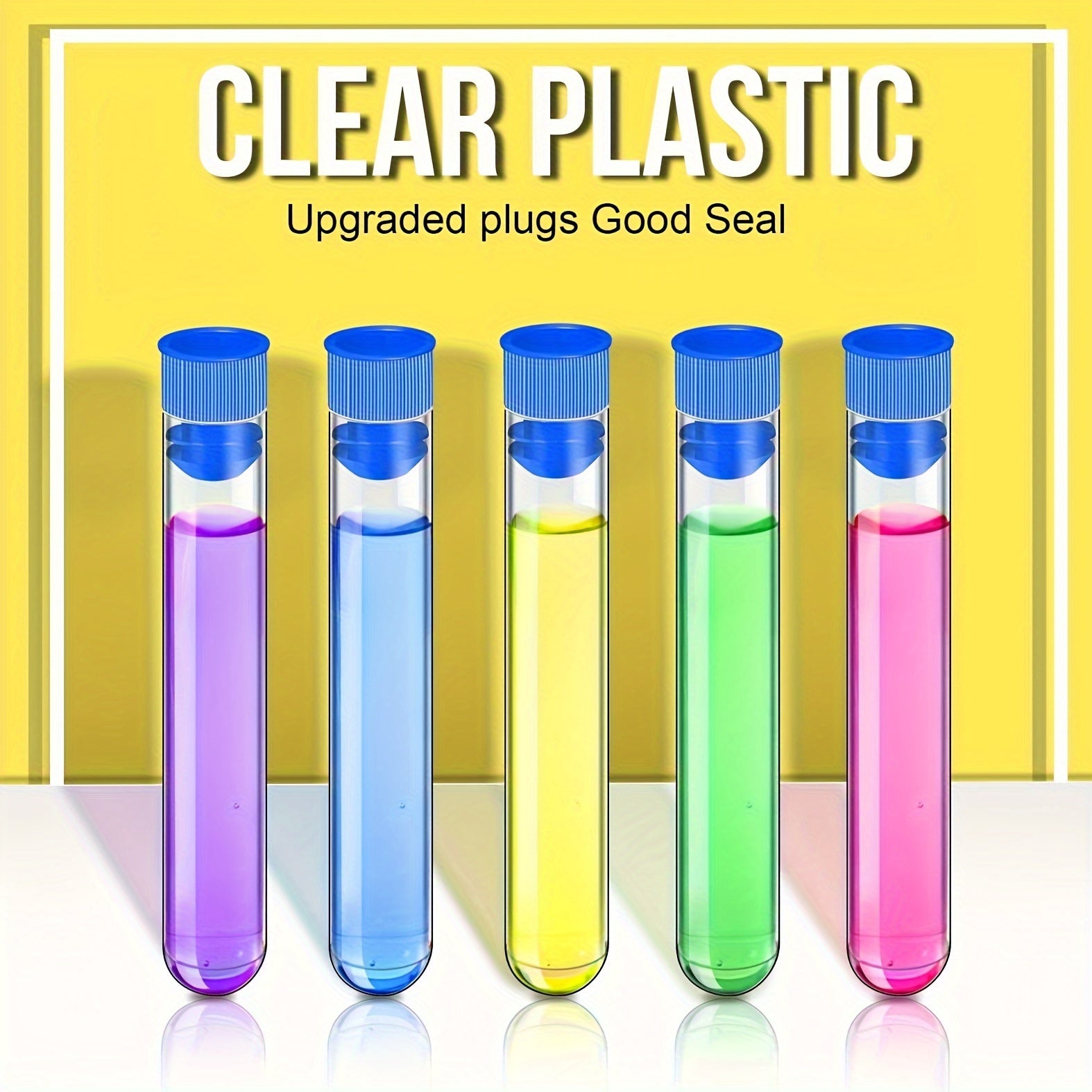 20pcs Clear Plastic Tubes with Lids 16 100mm for Jewelry Seed Beads