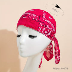Paisley Print Durag Skull Cap Bandana Head Wrap