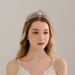 Wedding Bride Silver Crystal Tiara Crown Headband