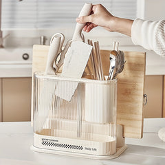 Kitchen Cutlery Holder Fork Tongs Organizer Storage Rack Pot Lid Holder
