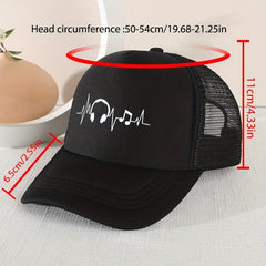Kids Mesh Headphones Print Baseball Cap Sunshade Cap For Boys