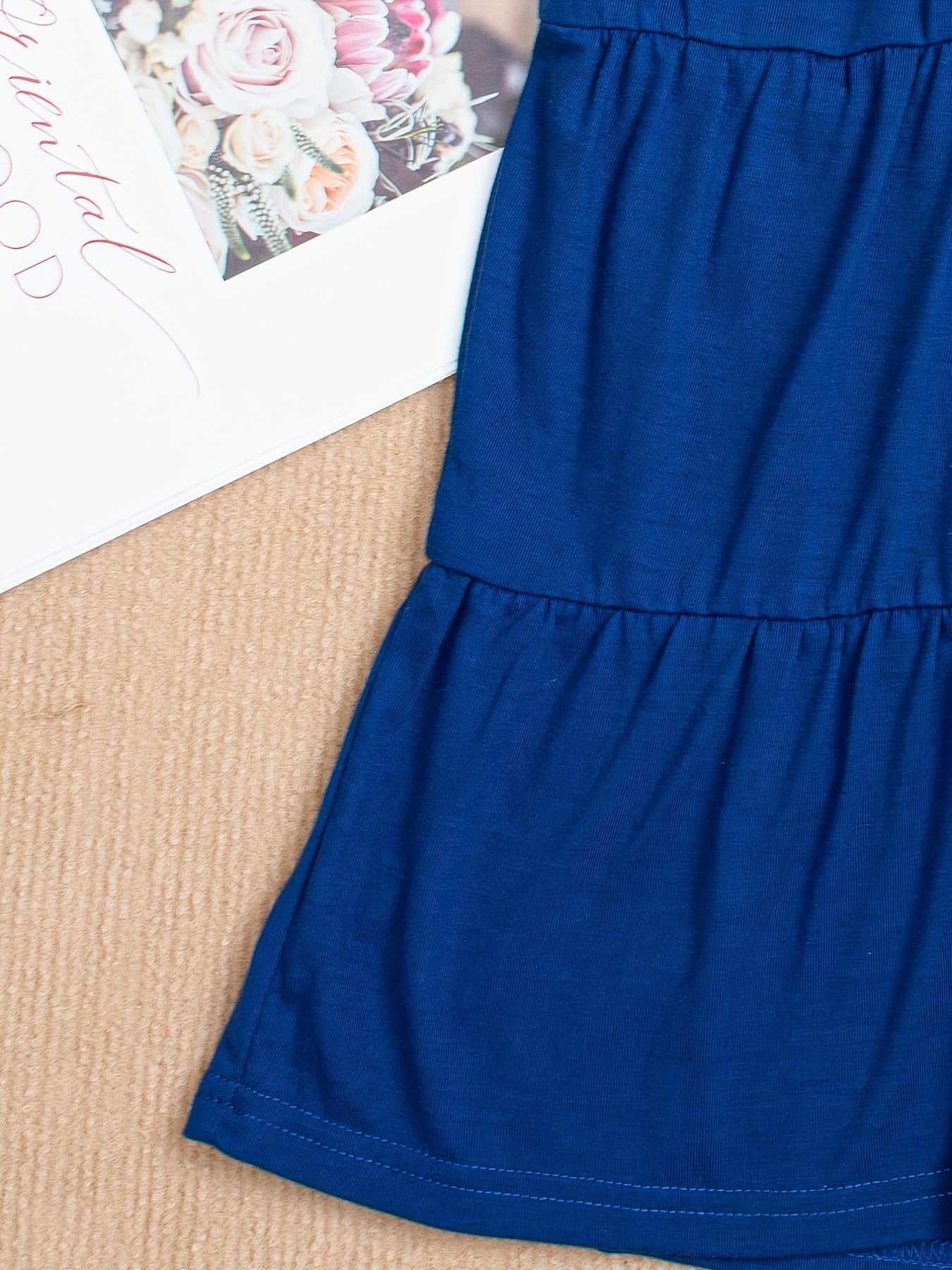 Flounce Sleeve Round Neck Casual Skate Dress