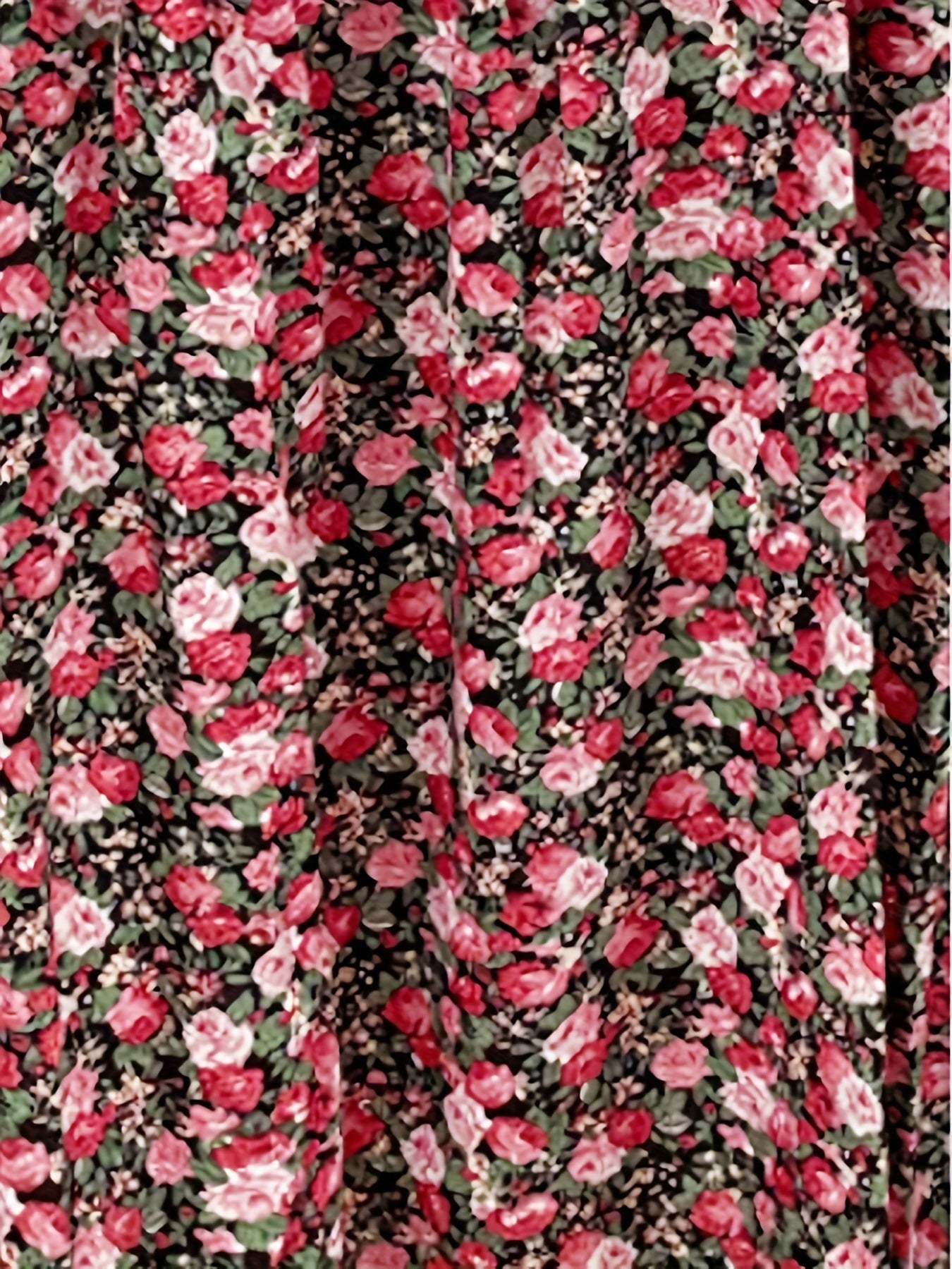 Ditsy Floral Print Square Neck Midi Dress