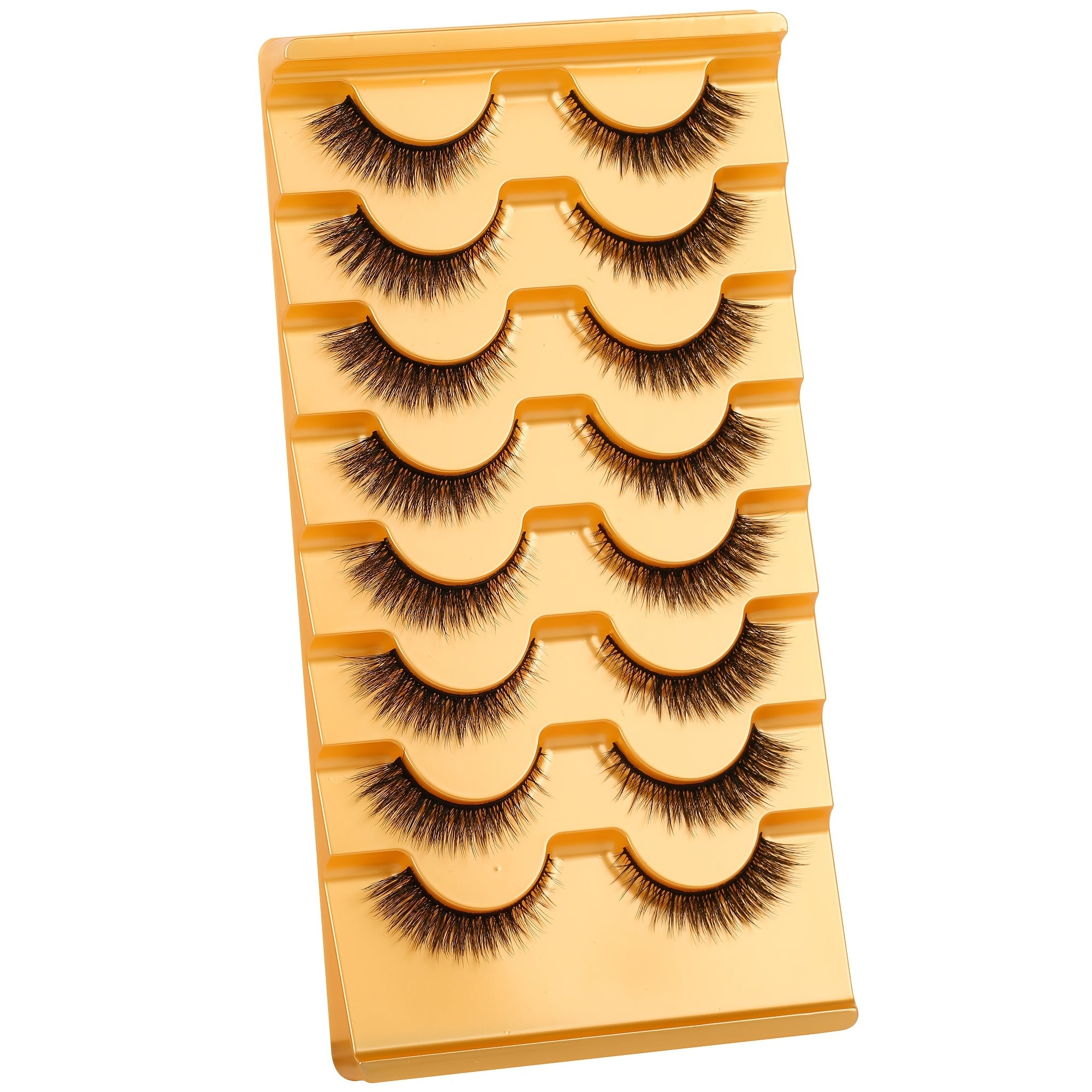 Reusable Wispy Cat Eye Lashes Cross Fluffy Natural Look