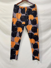 Halloween Cat & Pumpkin Print High Rise Leggings
