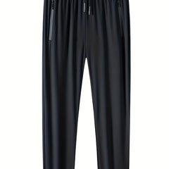 Men's Comfy Sports Pants with Zipper Pockets - Spring Summer Fitness