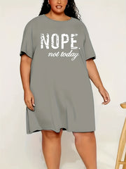 Slogan Print Short Sleeve Tee Nightdress