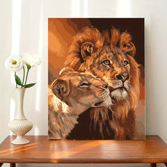 Paint By Numbers For Adults Beginners DIY Lion Animals Gift Canvas Painting