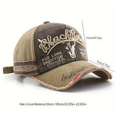 Men's Vintage Baseball Cap Denim Letter Printed Sun Hat