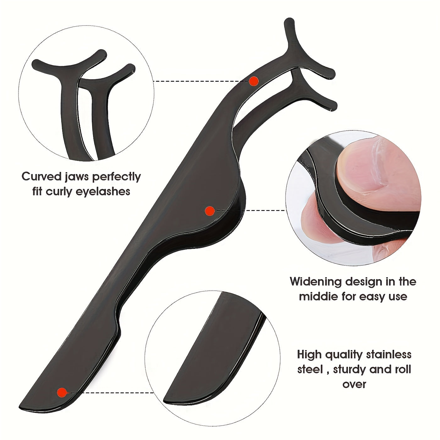 2pcs Stainless Steel Eyelashes Applicator Tool Extension Tweezers Remover Clip