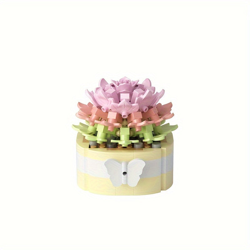 Succulent Cactus Building Blocks Bouquet Puzzle Toy