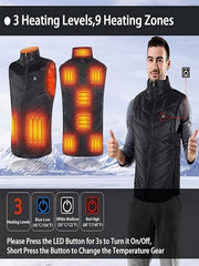 Men's Smart Heating Vest Stand Collar Warm Winter Outdoor Vest