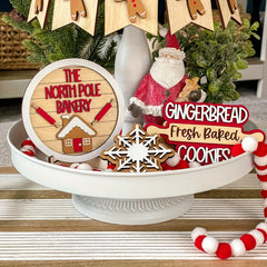 Christmas Layered Tray Decor Biscuit Man House Snowflake Winter Warm Christmas