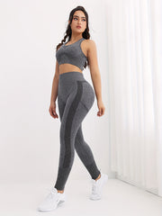 Slim Fit Yoga Set Crop Top & Seamless Fitness Pant Sports Suit