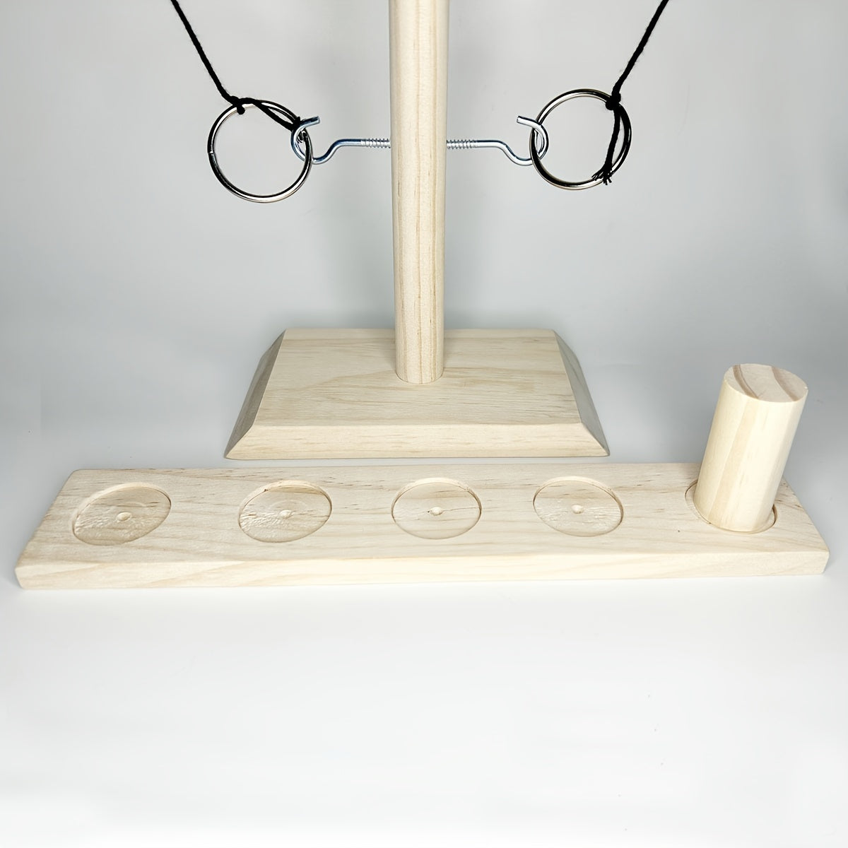 Adjustable Ring Toss Game for Adults - Wooden Hook